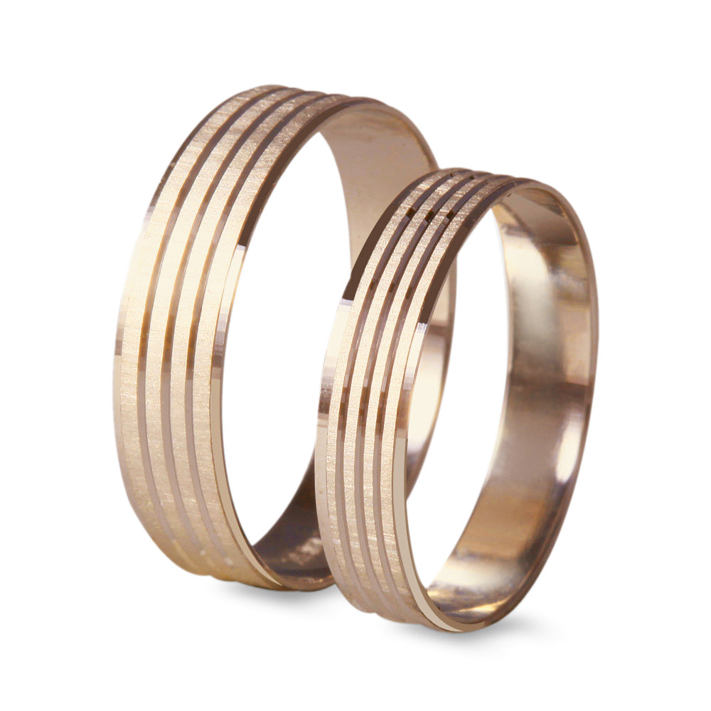 Argolla de matrimonio ligera diseño con líneas