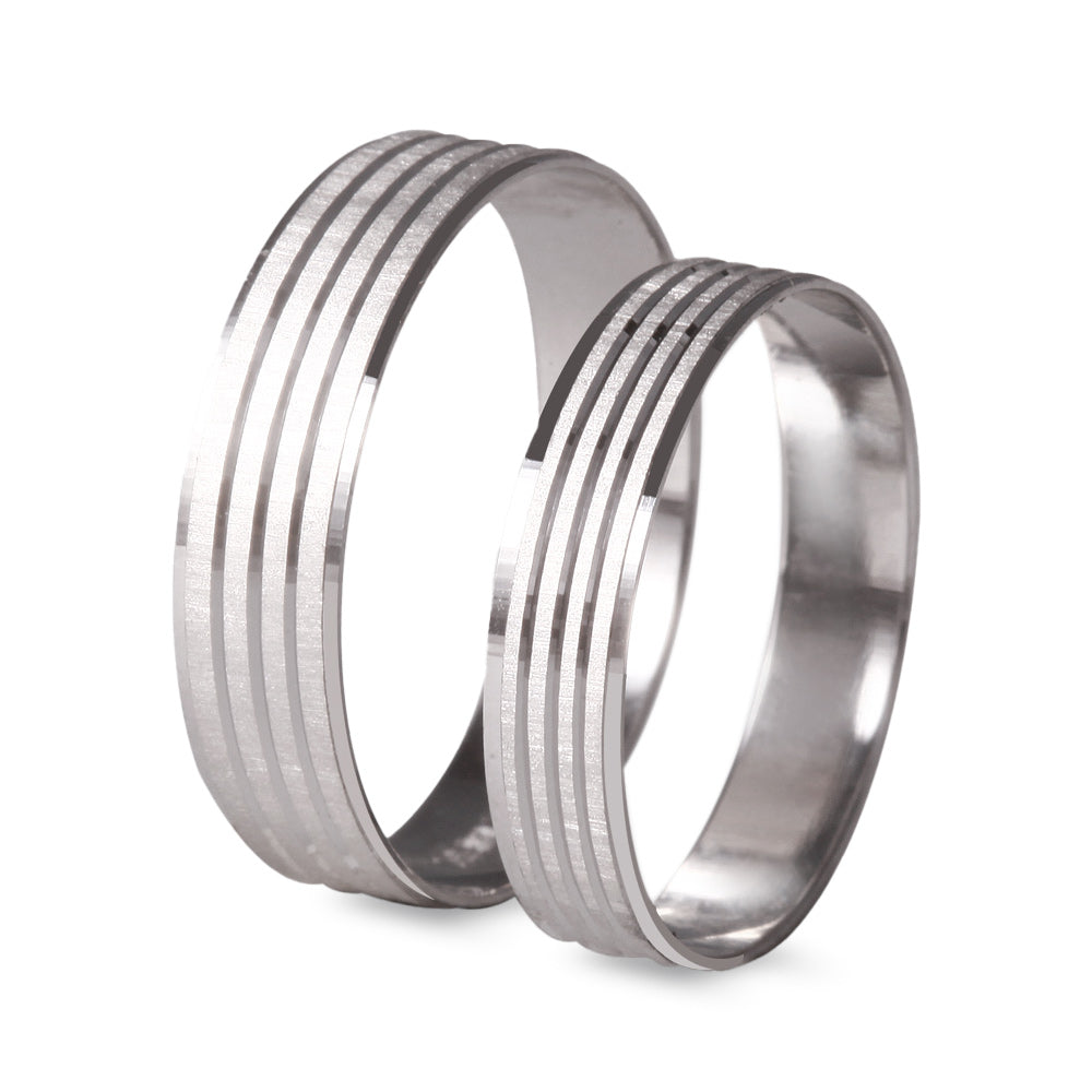 Argolla de matrimonio ligera diseño con líneas