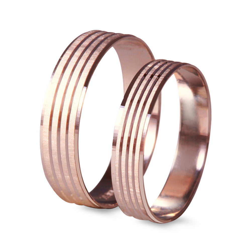 Argolla de matrimonio ligera diseño con líneas