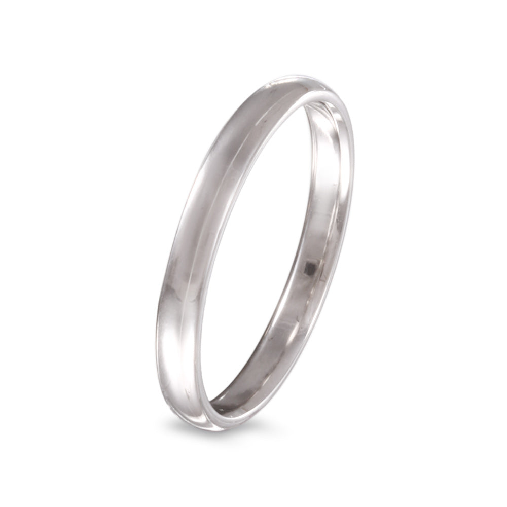 Argolla de matrimonio diseño media caña lisa ancho 2 mm -14K