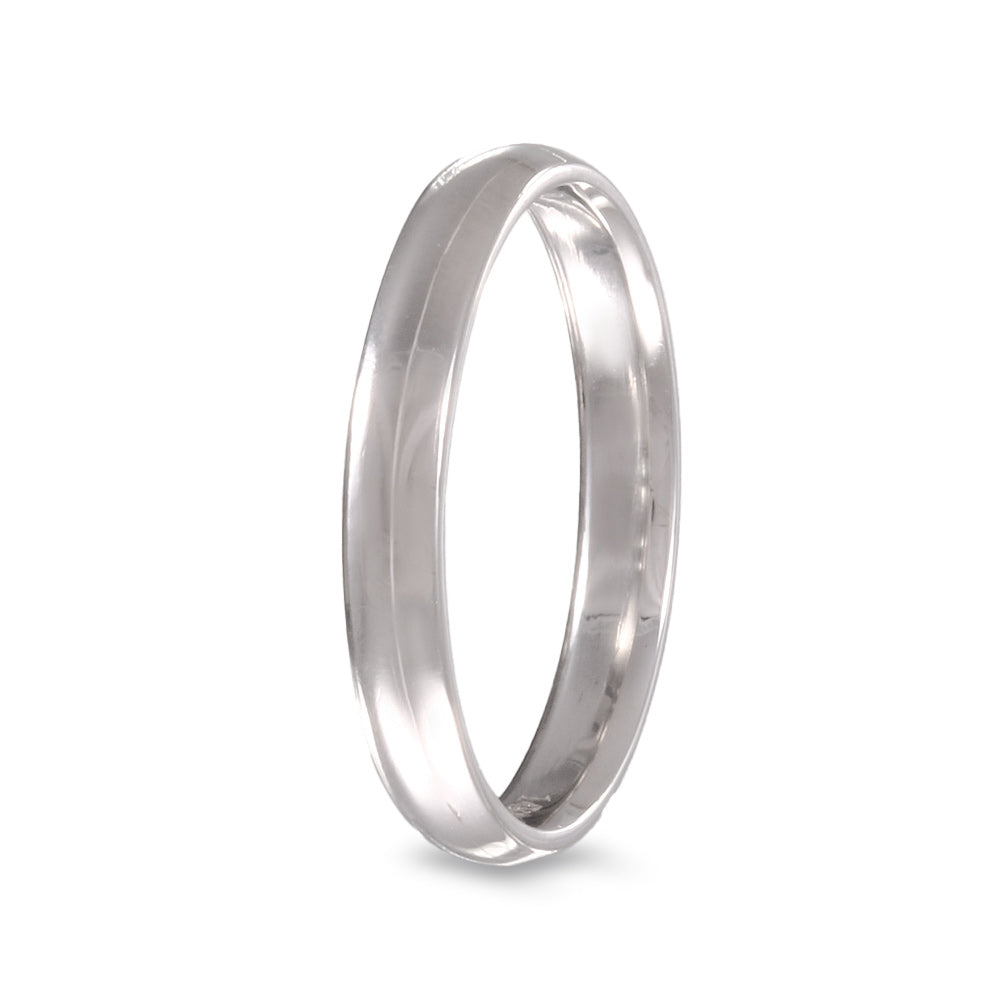 Argolla de matrimonio diseño media caña lisa ancho 3 mm-14K