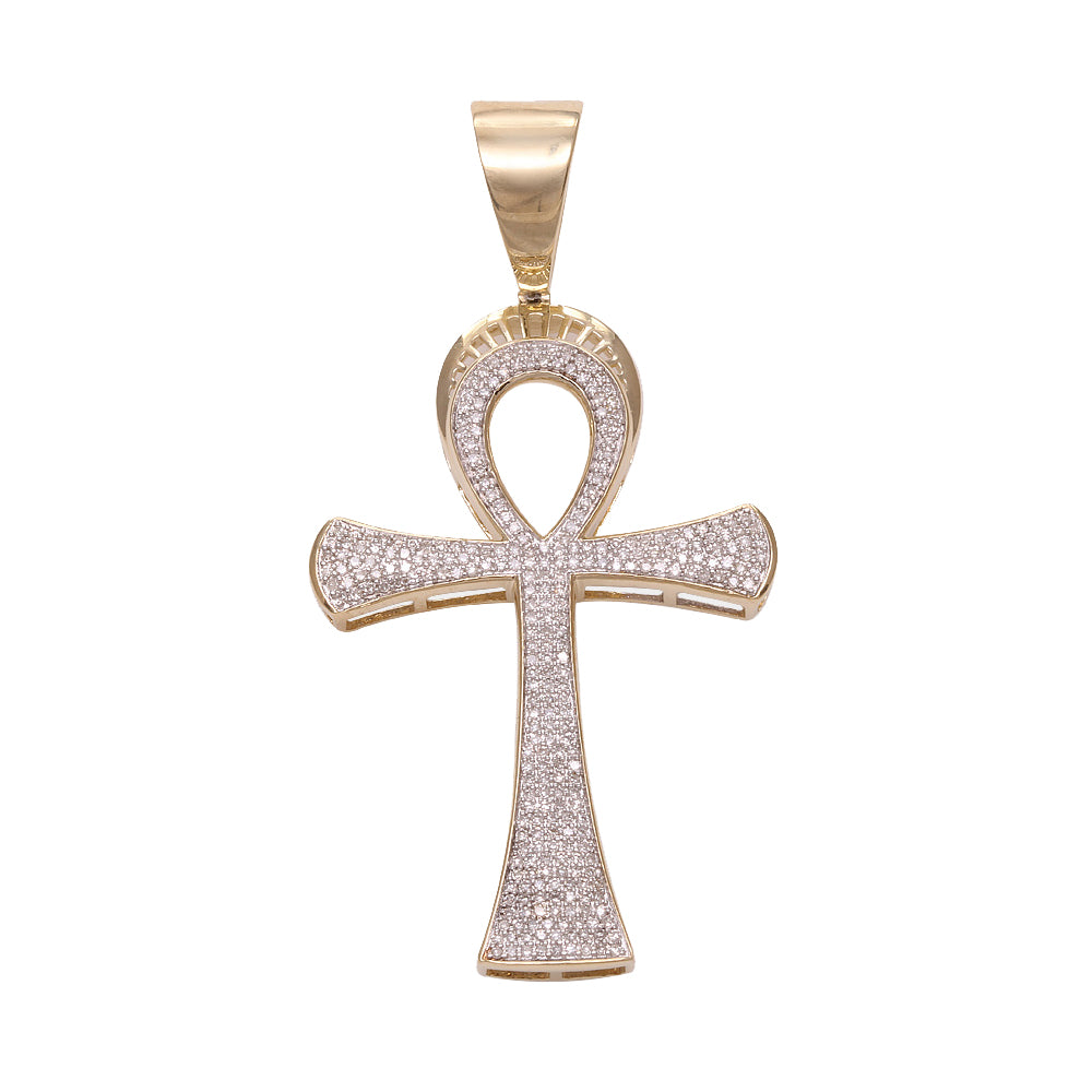 Cruz egipcia estilo pave con diamantes