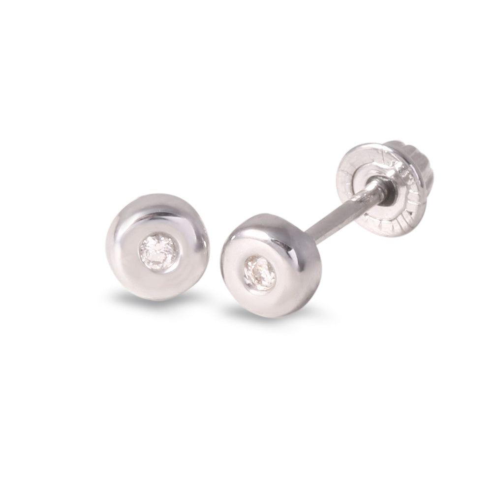 Broqueles con diseño redondo con diamante 0.02 ct