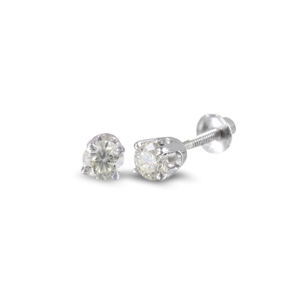 Broqueles con diseño clásico con diamante 0.22 ct