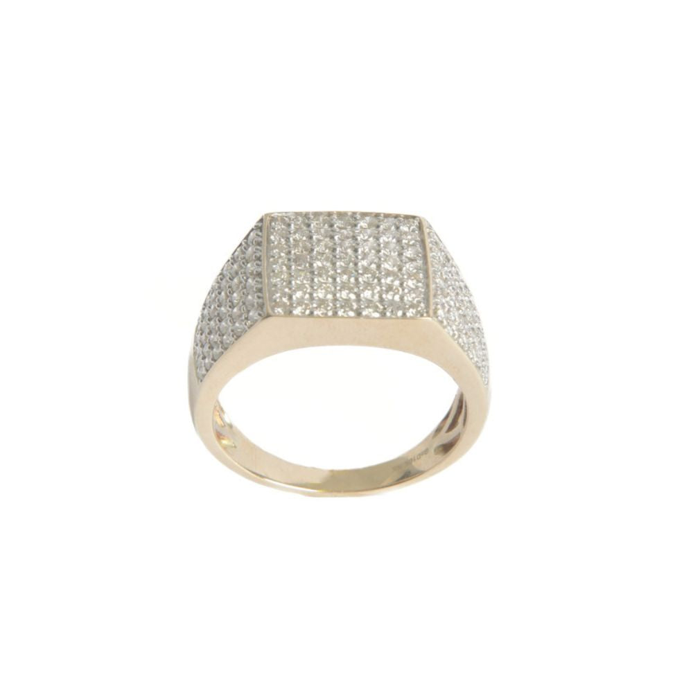 Anillo diseño cuadrado con diamantes