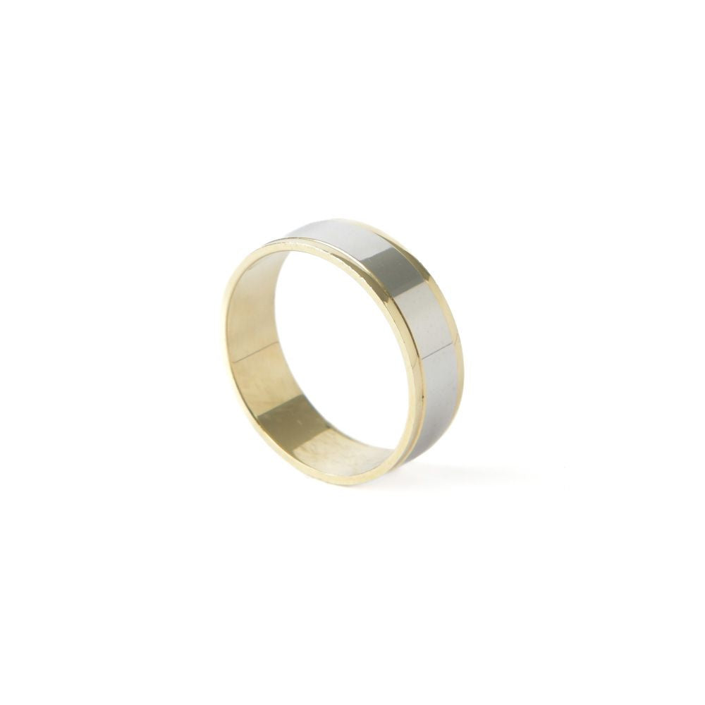 Argolla de matrimonio diseño bicolor doble banda
