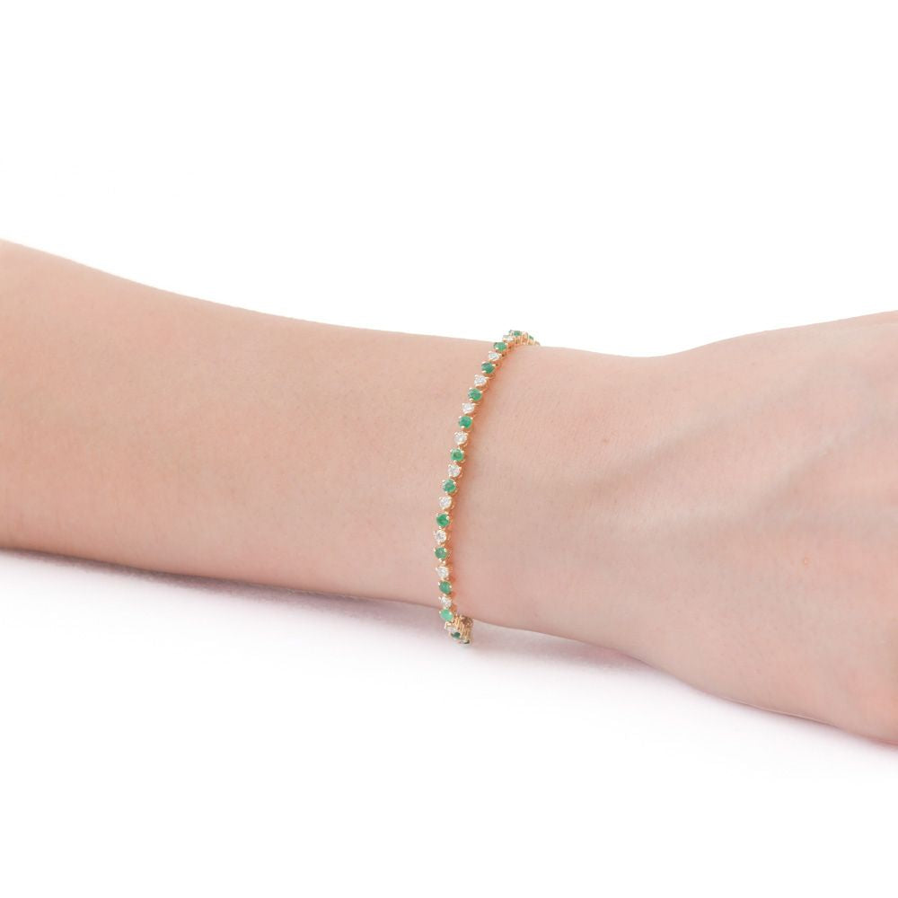 Brazalete con esmeralda y diamantes