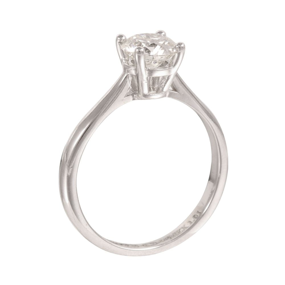 Anillo de compromiso solitario con diamante central 1.09 ct corte brillante