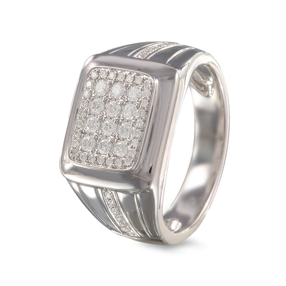 Anillo con diseño rectangular con diamantes 0.46 ct