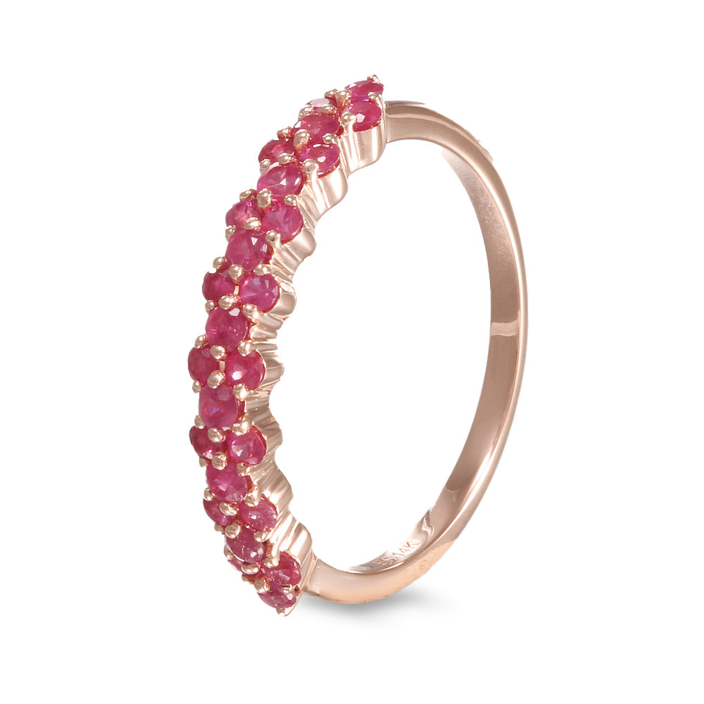 Churumbela estilo doble fila de rubíes