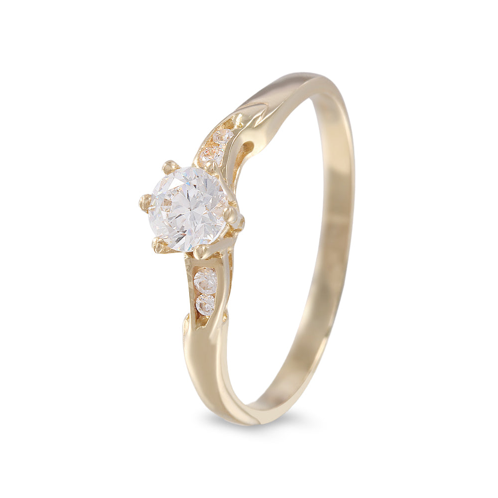 Anillo con zirconia Swarovski estilo con laterales