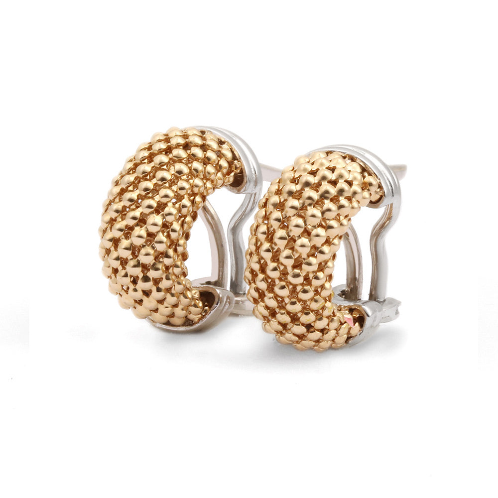Aretes cortos con diseño mesh bicolor