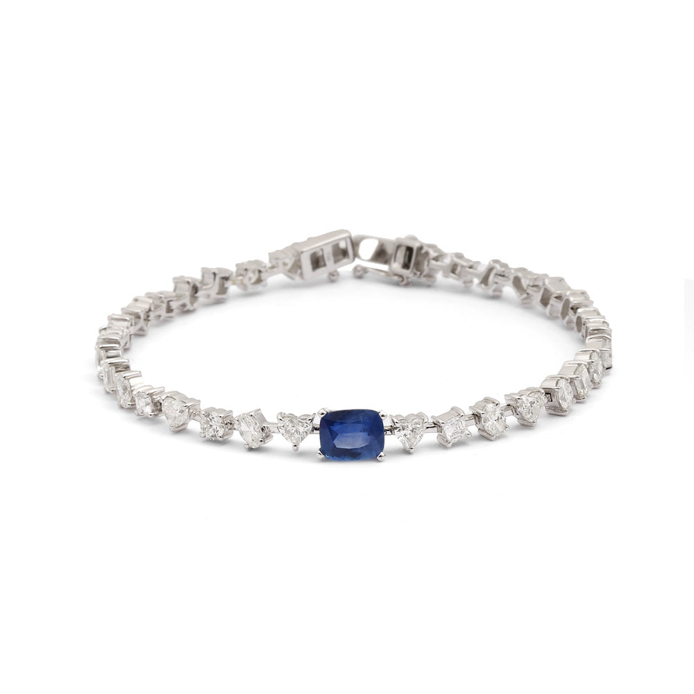 Brazalete con zafiro y diamantes