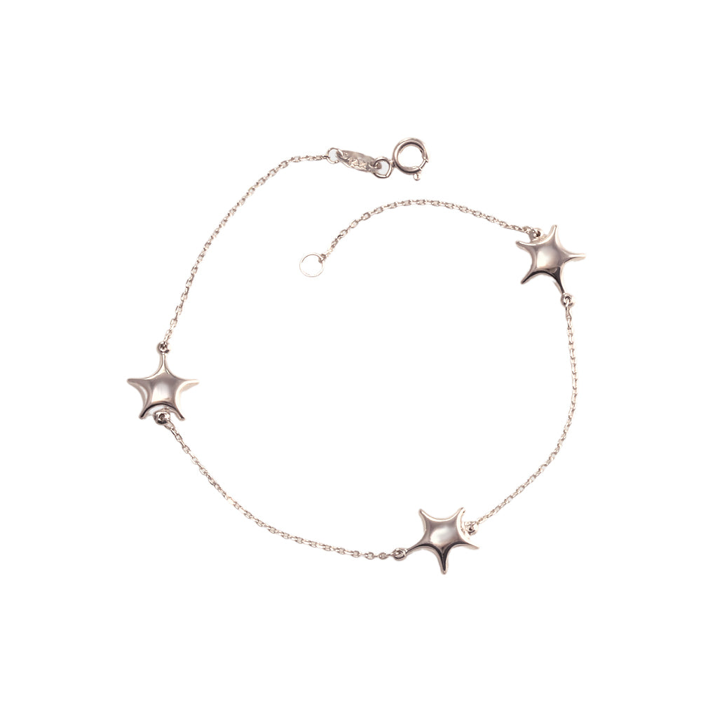 Pulsera con cadena y dijes de estrellas infladas