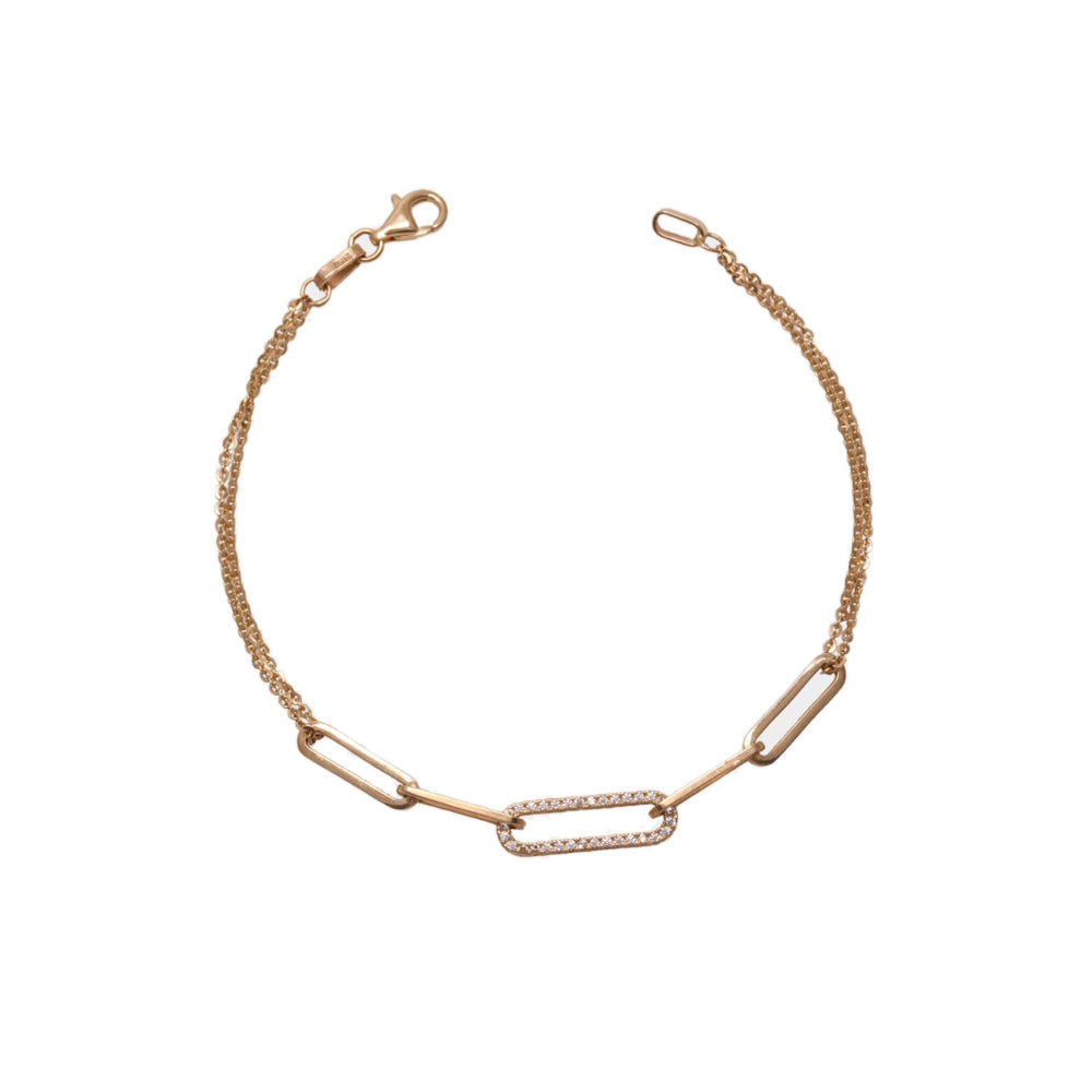 Pulsera con diseño de eslabones con circonia