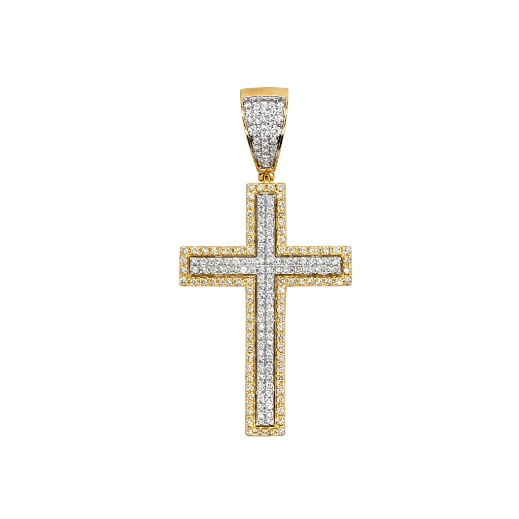 Cruz oro combinando con diamantes