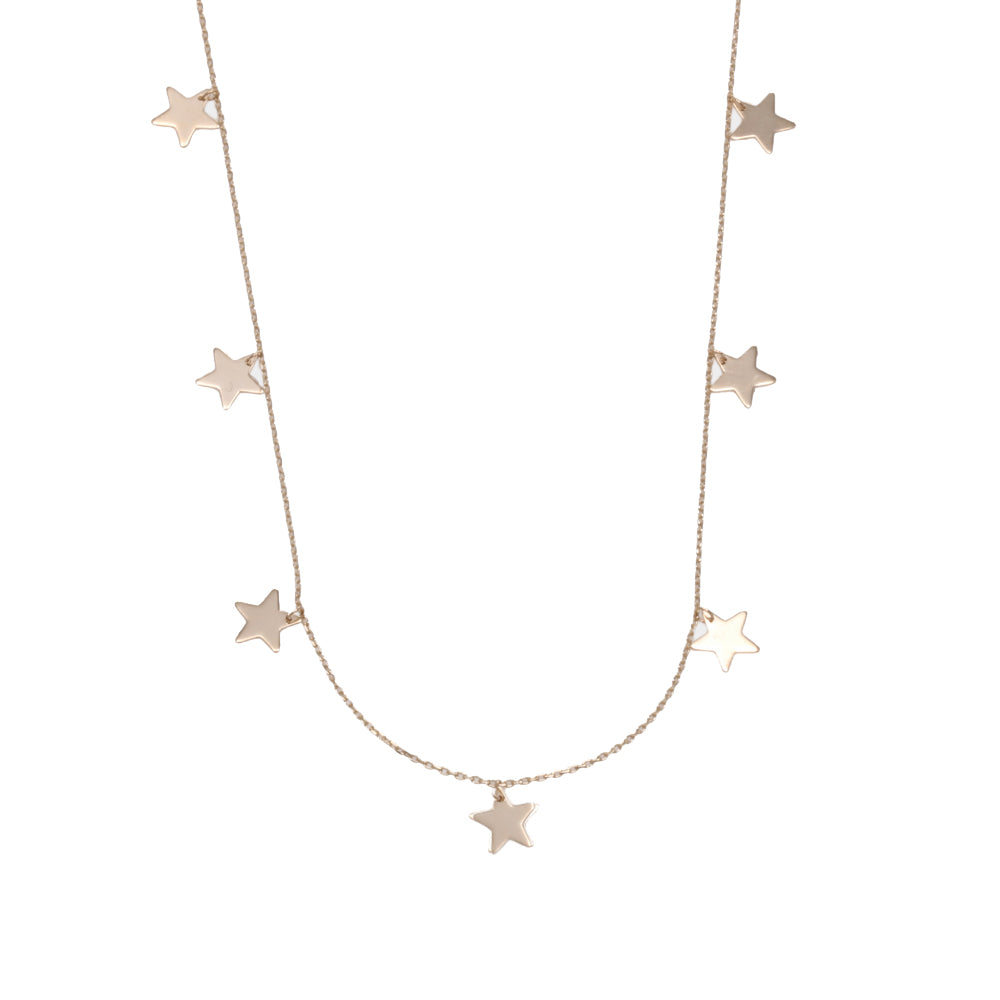 Gargantilla con dijes de estrellas espaciados con cadena