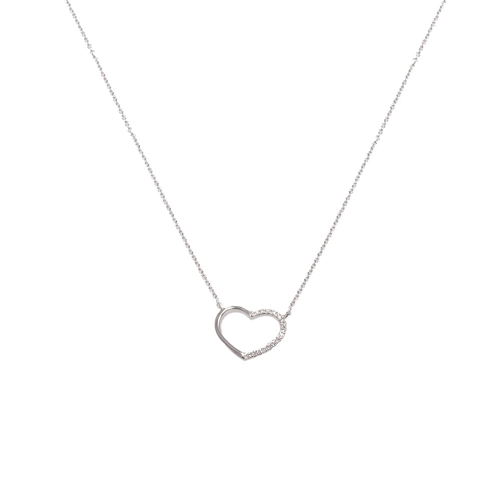 Cadena con dije corazón con diamante 0.05 ct