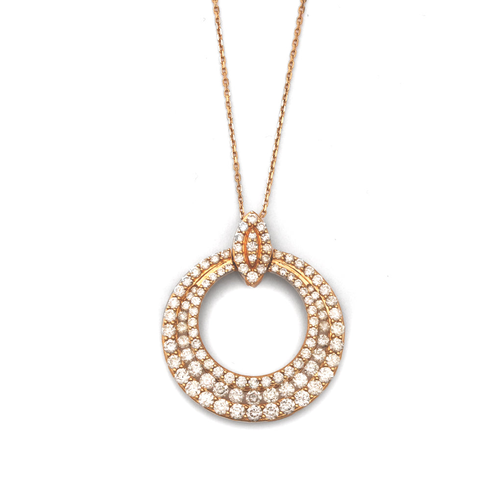 Gargantilla con colgante circular pavé de diamantes