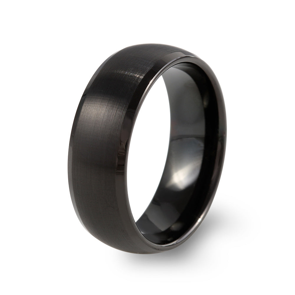 Argolla de matrimonio de tungsteno negro ancho 8 mm