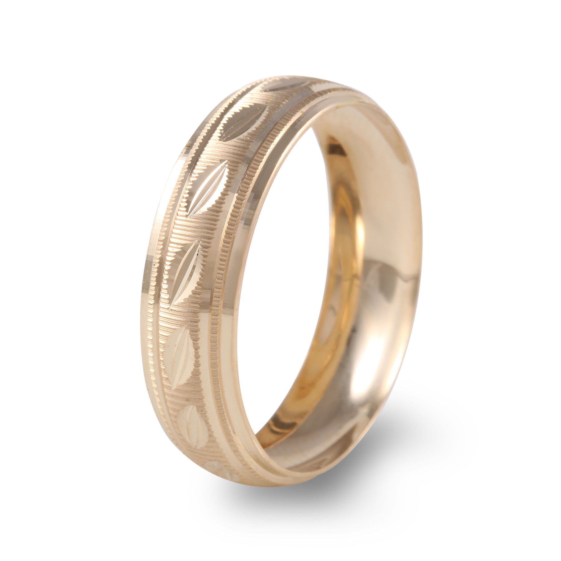 Argolla de matrimonio diseño semillas con texturizado ancho 6 mm