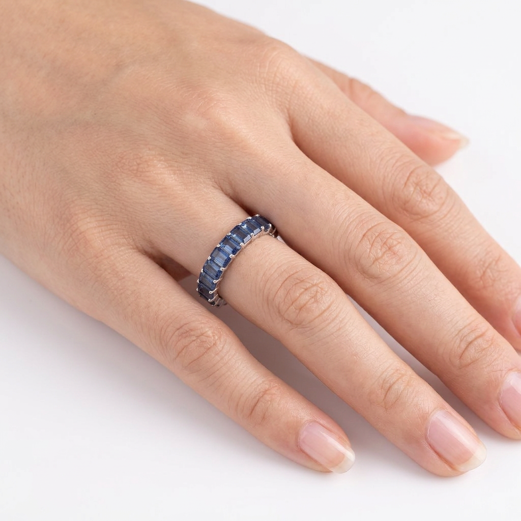 Churumbela eternidad con zafiro azul