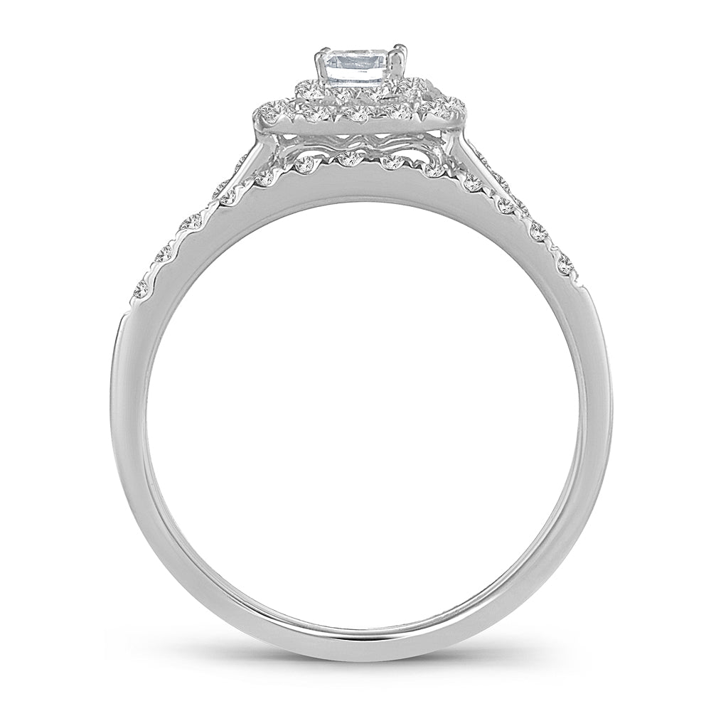 Duo anillo de compromiso y churumbela con diamantes 0.50 ct