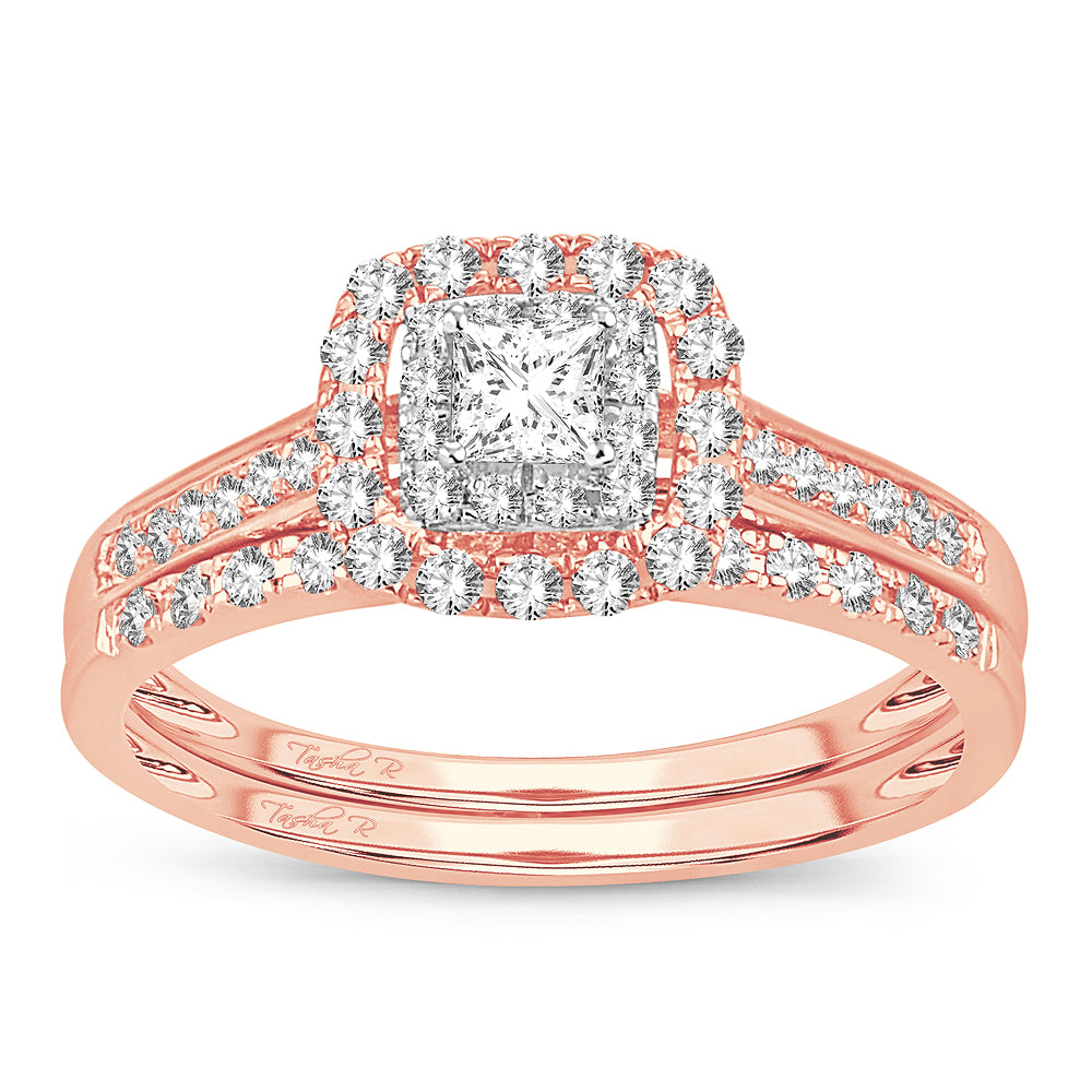 Duo anillo de compromiso y churumbela con diamantes 0.52 ct