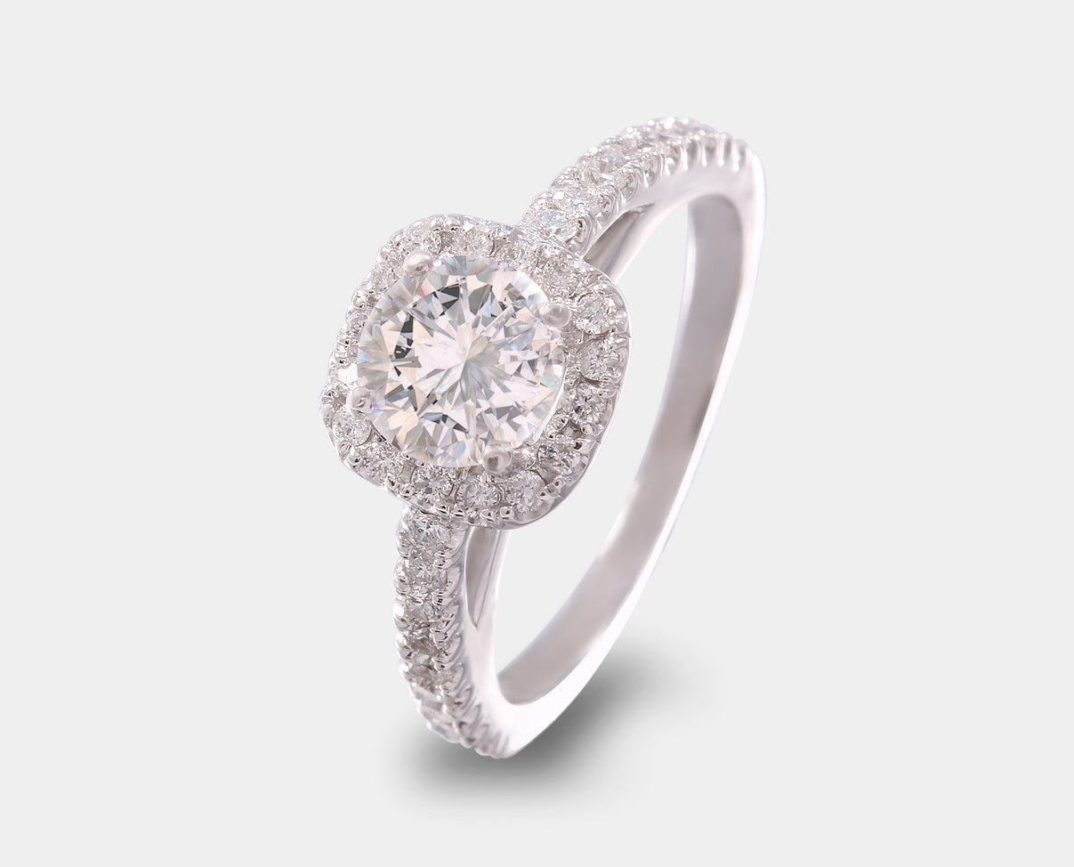 Anillo de compromiso solitario con diamante central 0.95 ct corte brillante