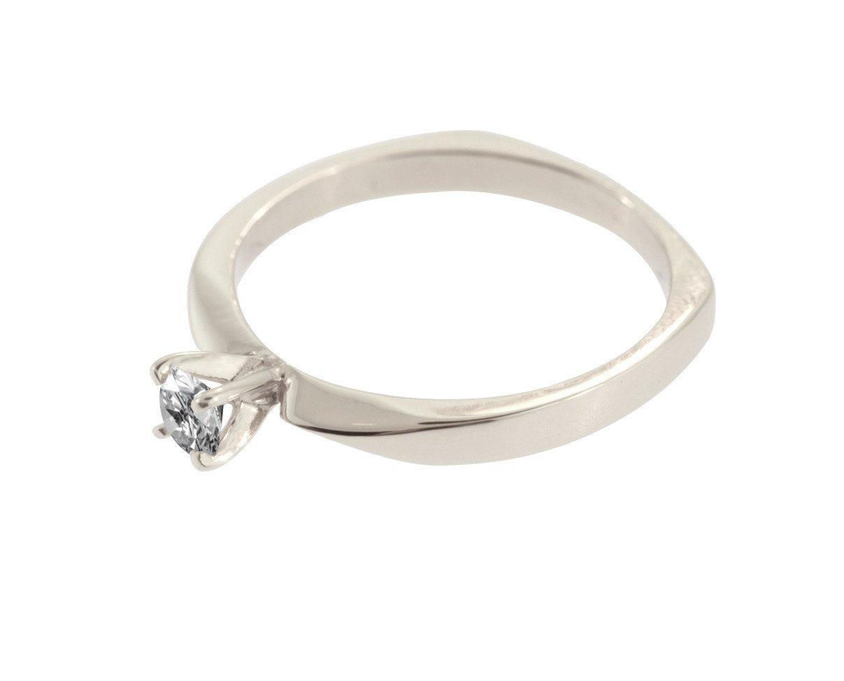 Anillo de compromiso con diamante. Anillo solitario con diamante. anillo de promesa.