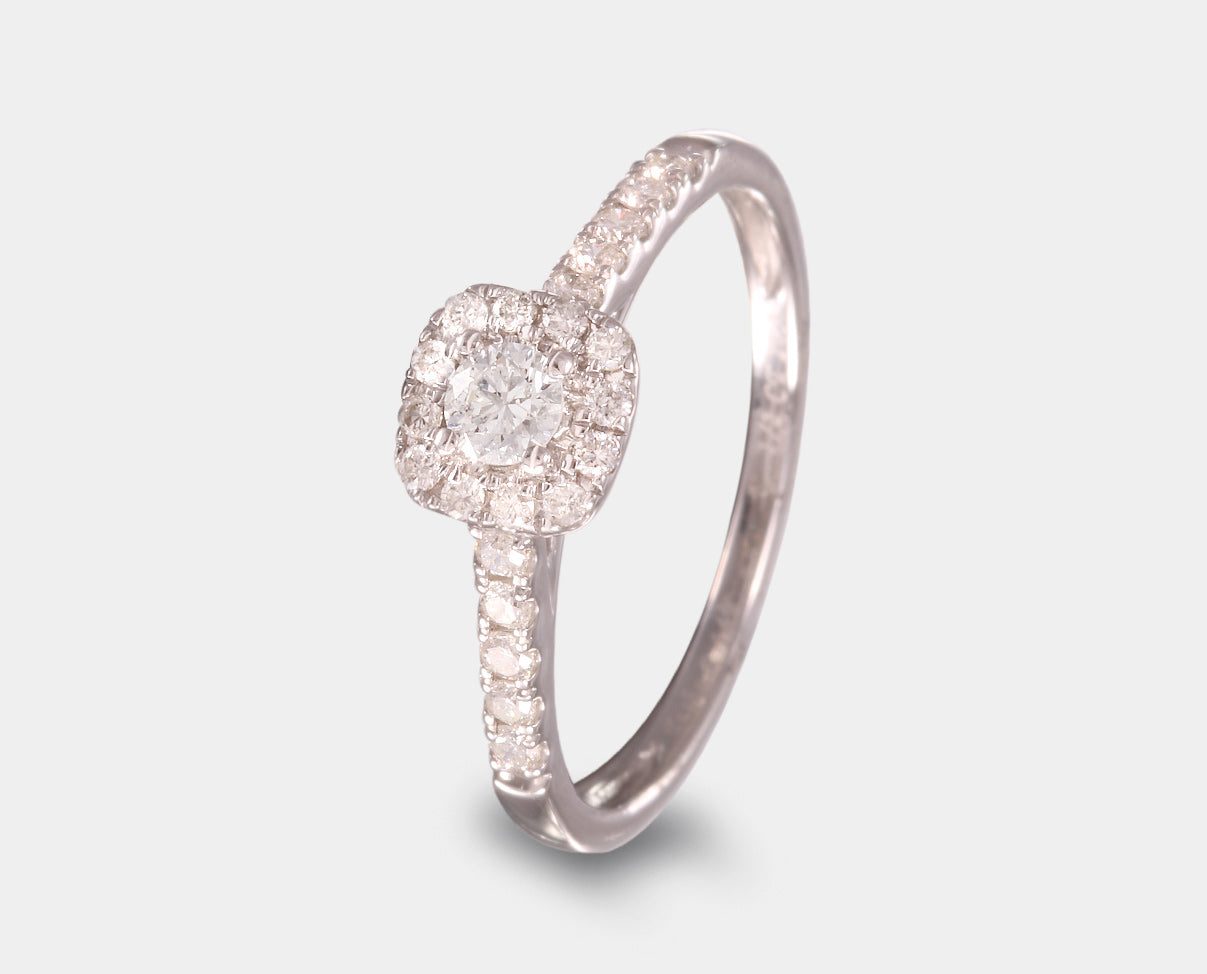Duo anillo de compromiso y churumbela con diamantes 0.50 ct