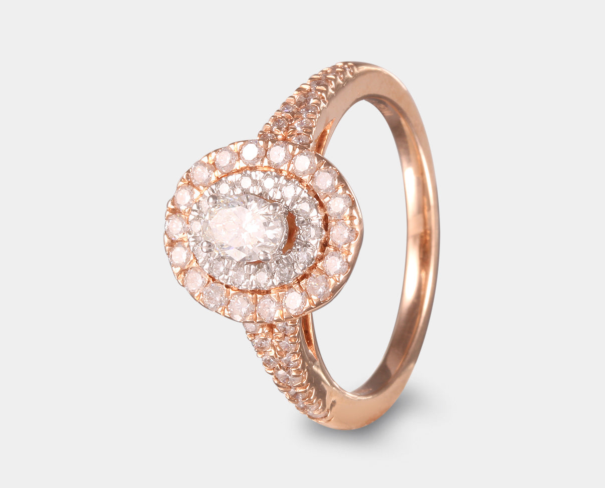 Anillo de compromiso Vintage con diamante