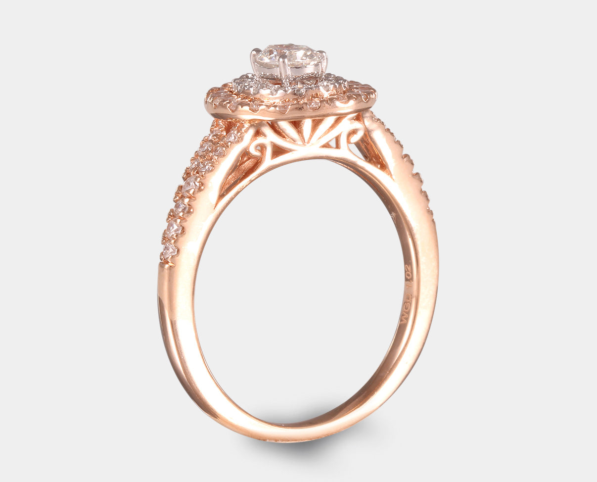 Anillo de compromiso Vintage con diamante