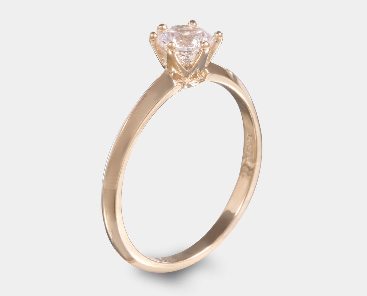 Anillo de compromiso oro amarillo con circonia