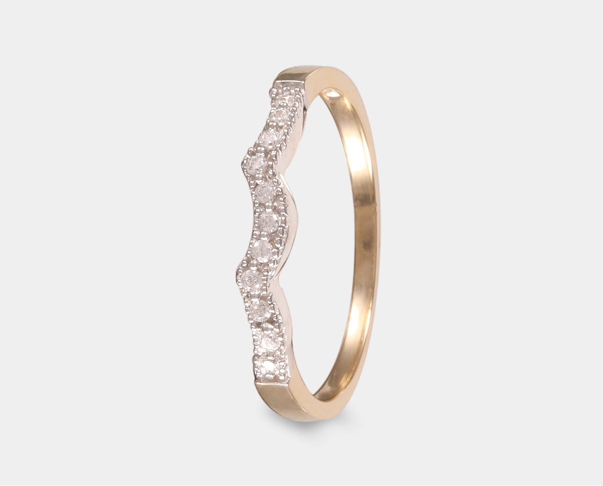 Anillo de Compromiso y Ensamble Oro Amarillo 10K con zirconia. Anillo de promesa.