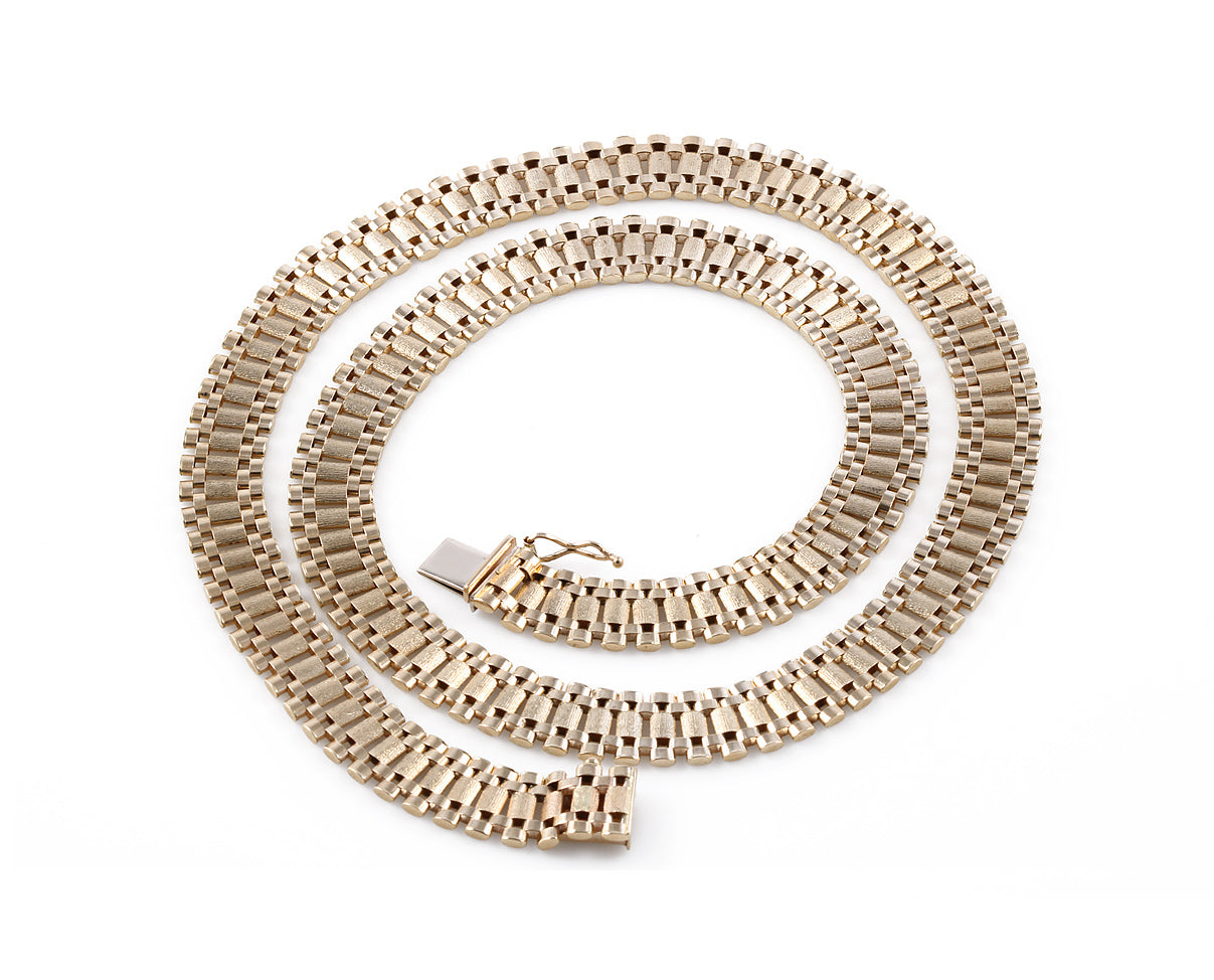 Gargantilla gruesa para caballero en oro amarillo 14k.
