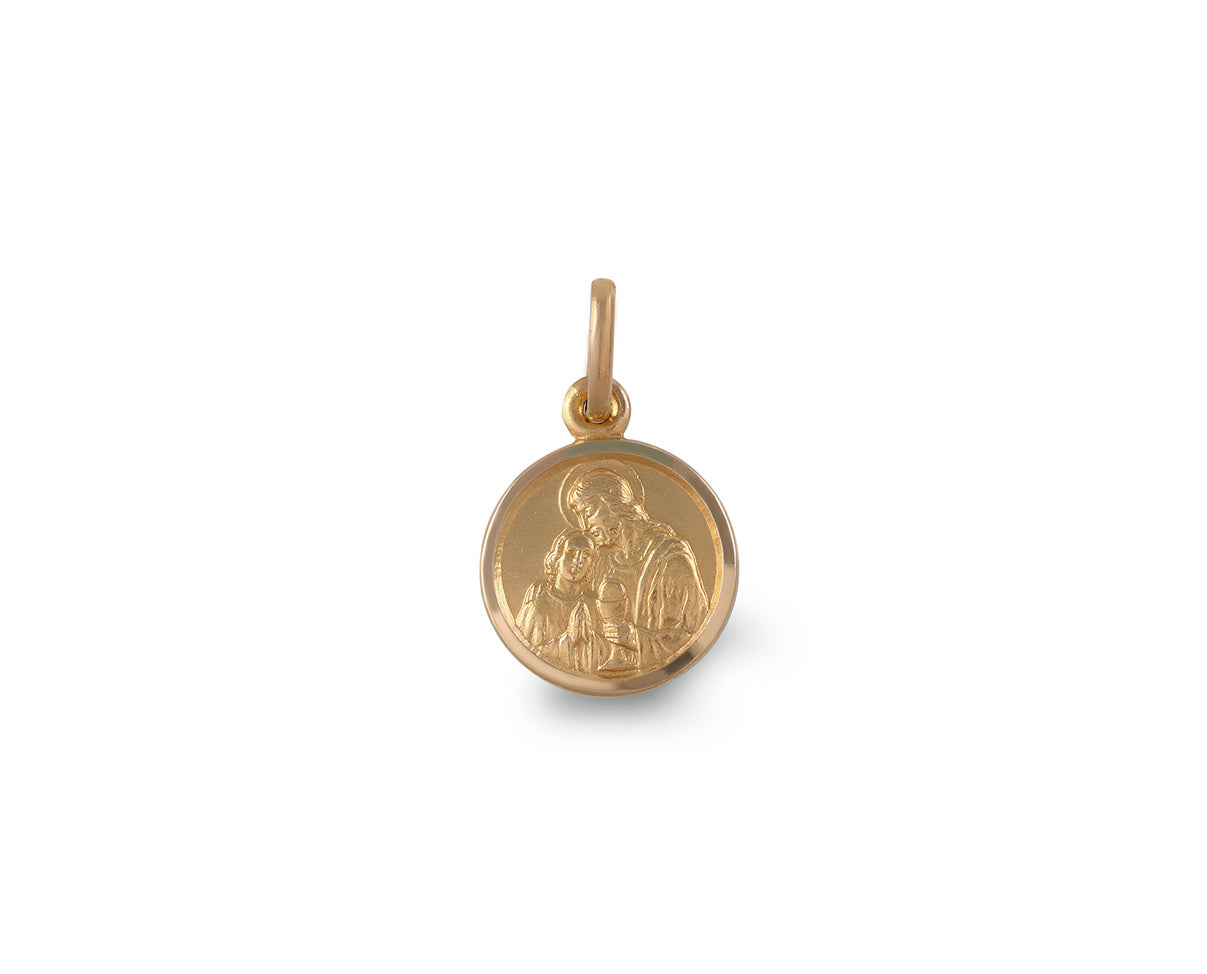 Medalla redonda primera comunión oro amarillo 14k.