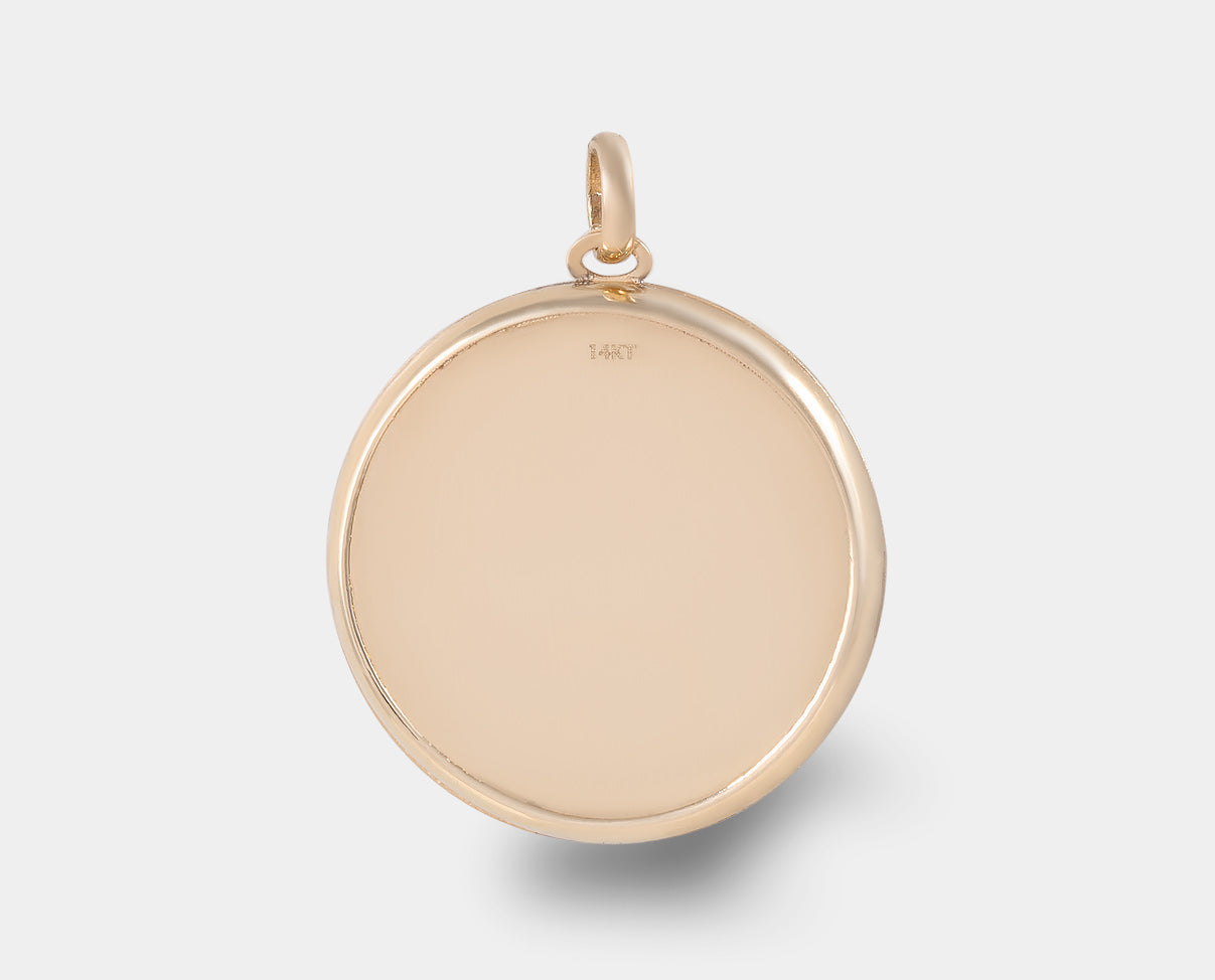 Dije Redondo oro amarillo 14k MAMA . Regalos para el dia de las Madres.