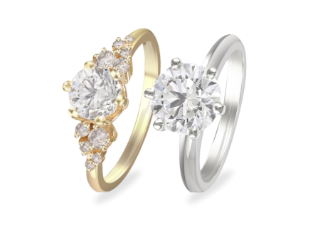 Anillos de compromiso con diamantes en oro 14k - Joyería La Esmeralda