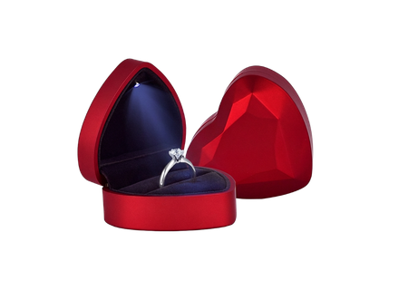 Estuche de regalo en anillos de compromiso con diamante