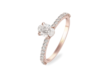 Anillos de compromiso con diamante corte Oval