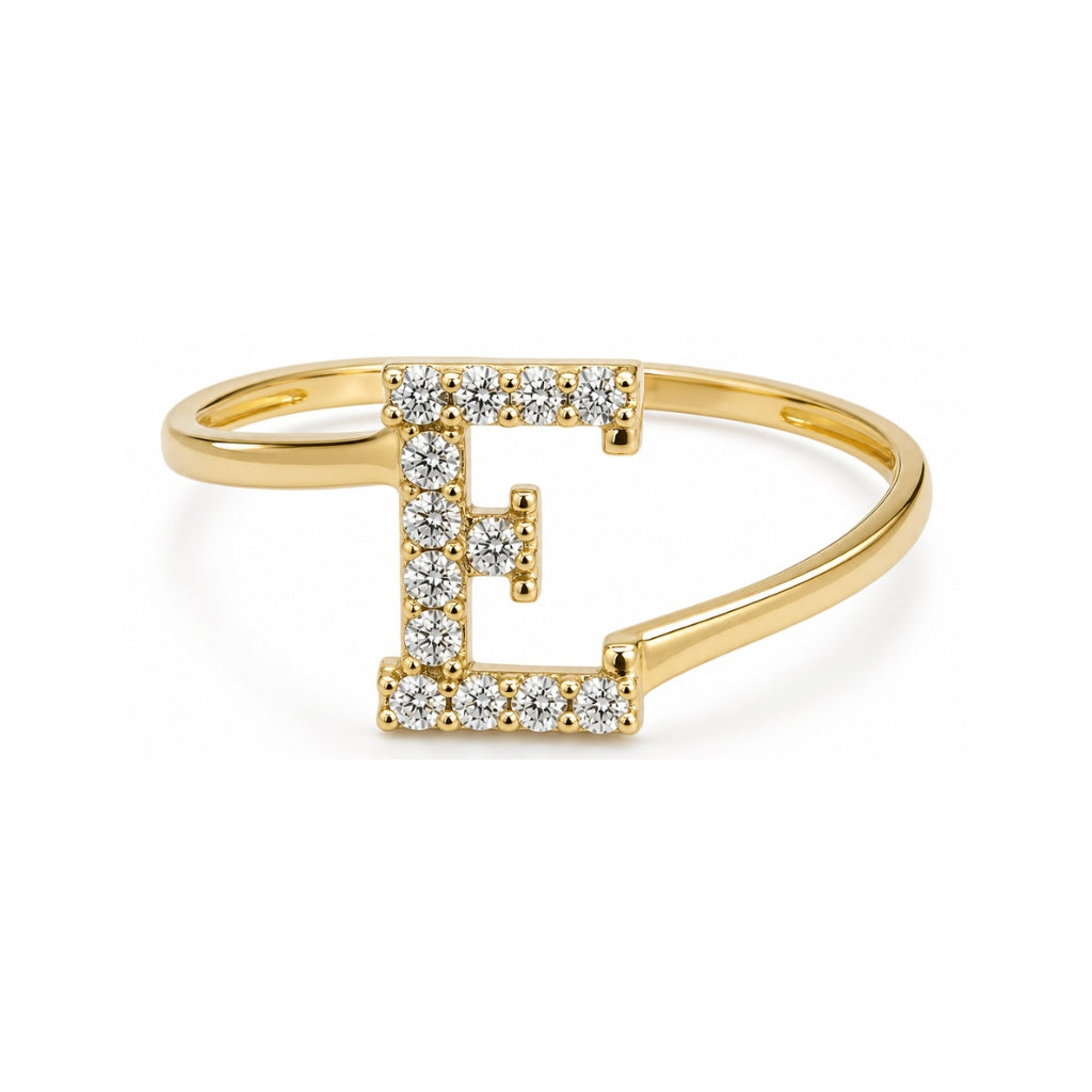Anillo letra inicial con circonia
