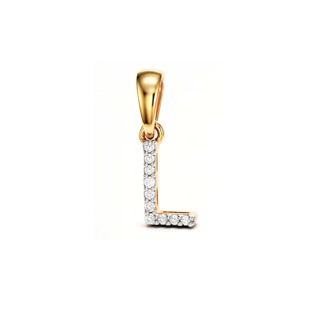 Dije de letra inicial "L" con diamantes