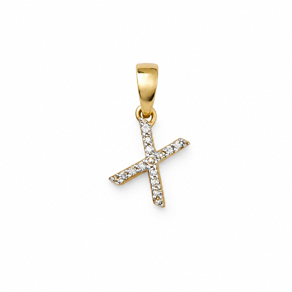 Dije de letra inicial "X" con diamantes