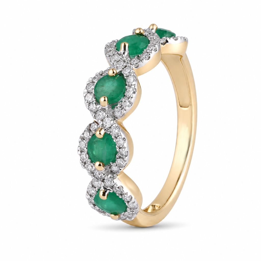 Churumbela con esmeralda y diamantes