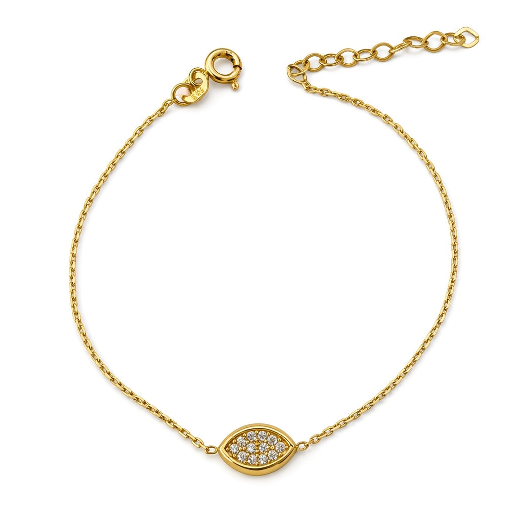 Pulsera con dije de ojo turco con circonia