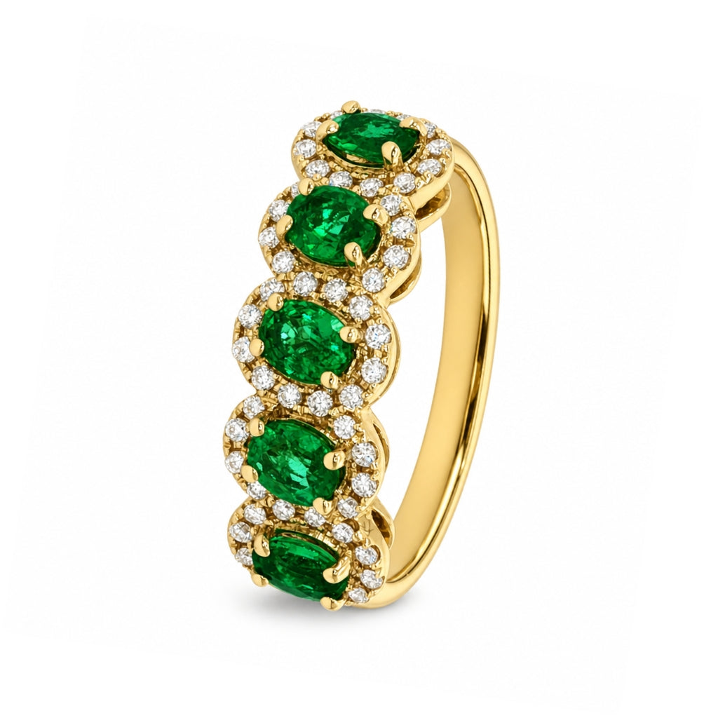 Churumbela con esmeralda y diamantes
