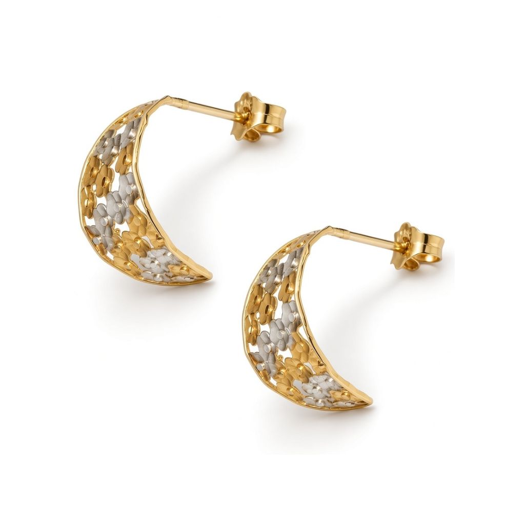 Juego de anillo y aretes de flores satinadas