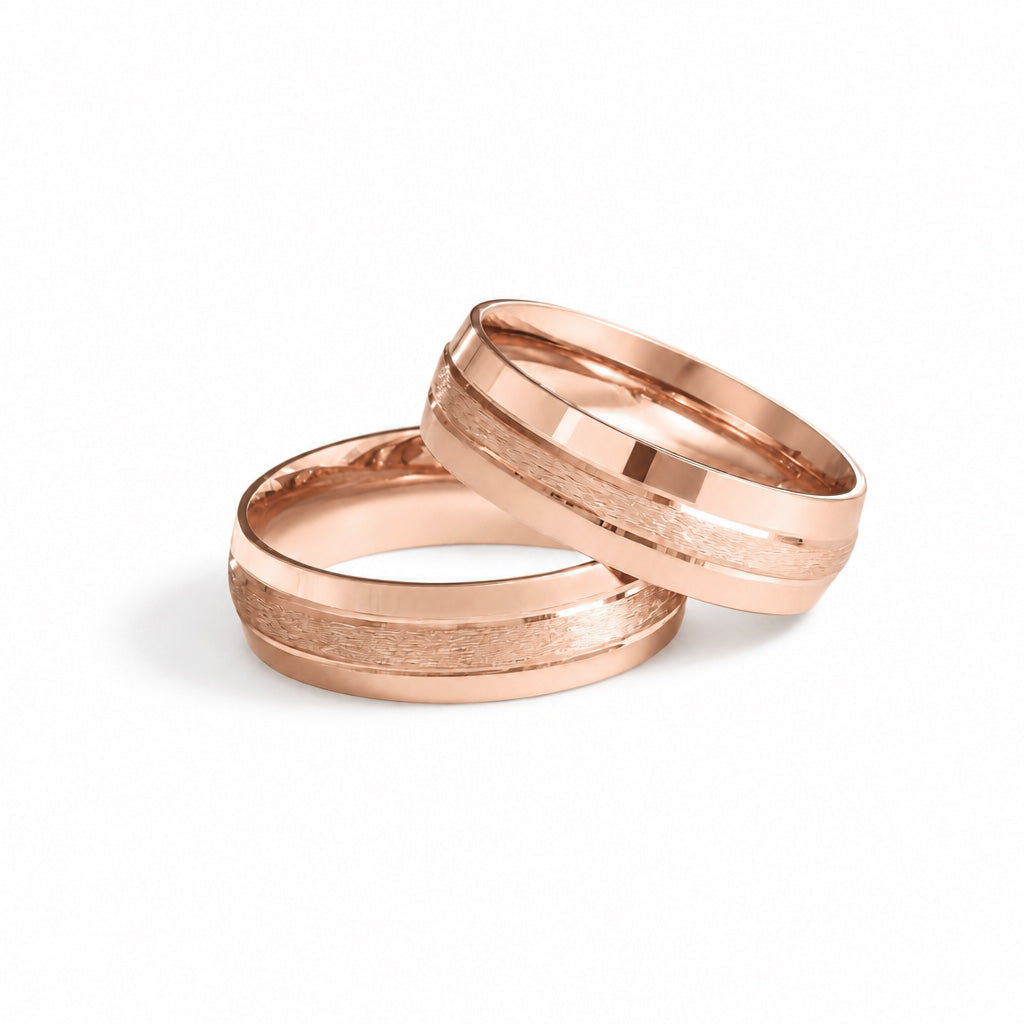 Par de argollas de matrimonio acabado mate al centro 6 mm