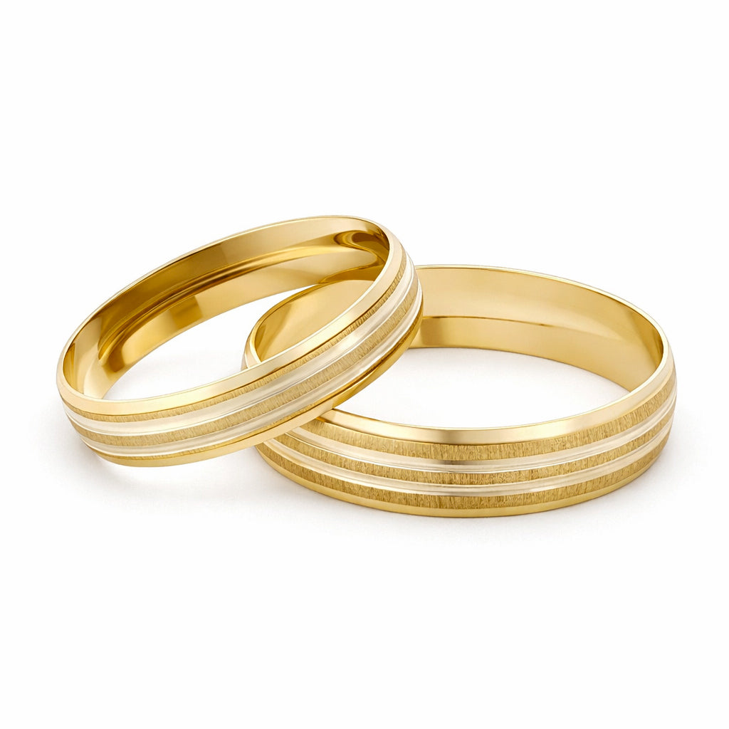 Argolla de matrimonio ligera diseño cepillado al centro